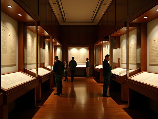 Abraham Lincoln Presidential Library Museum Treasures Gallery with original historical documents
