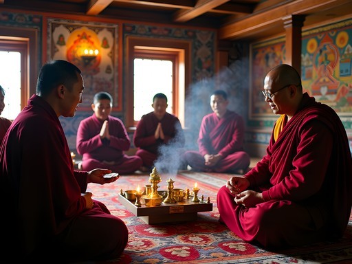 Private traditional blessing ceremony in a Bhutanese family home