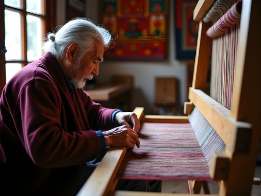 Private textile weaving demonstration at Royal Textile Academy in Thimphu