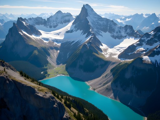 Aerial view of Swiss Alps from private helicopter tour near Zurich