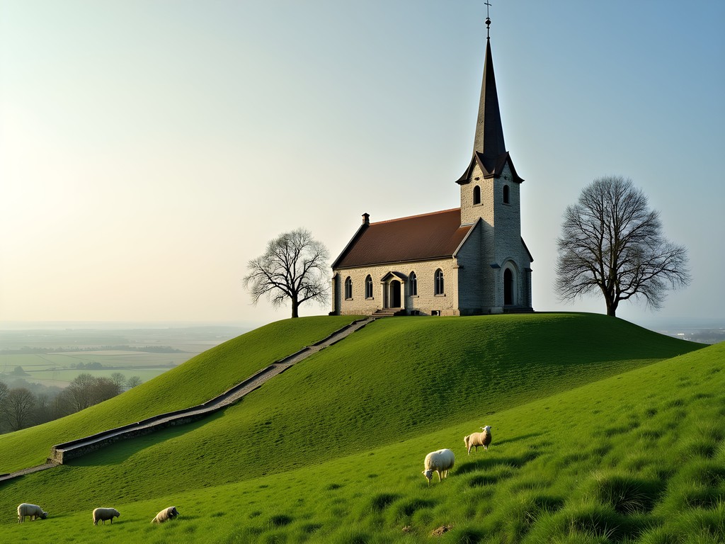 Ancient church built on a terp mound in Friesland