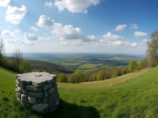 Panoramic view from Vaalserberg showing the borders of three countries