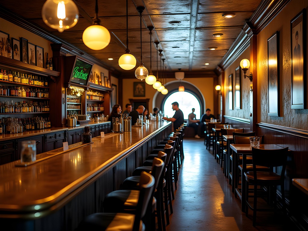 Historic interior of M&M Cigar Store restaurant in Butte with vintage bar and mining memorabilia