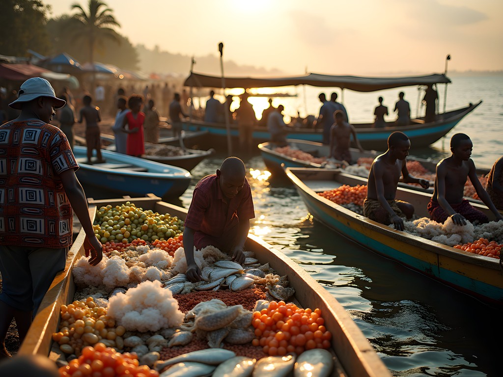 Vibrant fish market in Dar es Salaam with fresh Indian Ocean catch