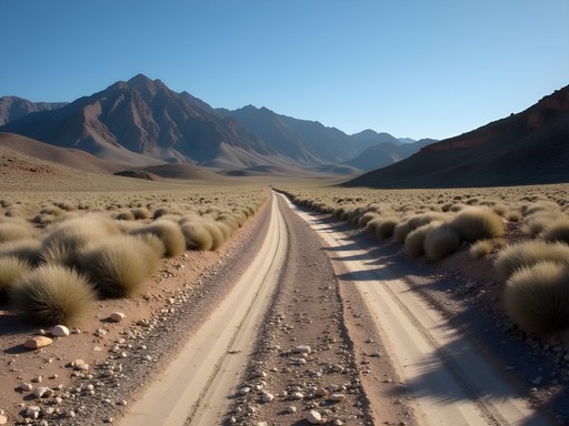 Rough dirt road leading to Nightingale Mountains trailhead Nevada