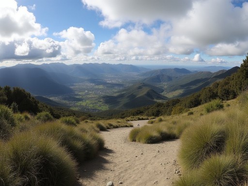 Scenic view from Sledge Track in Ruahine Range near Palmerston North