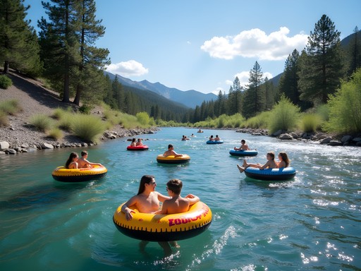 Family tubing adventure on the Truckee River near Reno