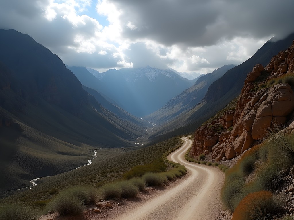 Winding road through El Infiernillo Pass in the Aconquija Mountains