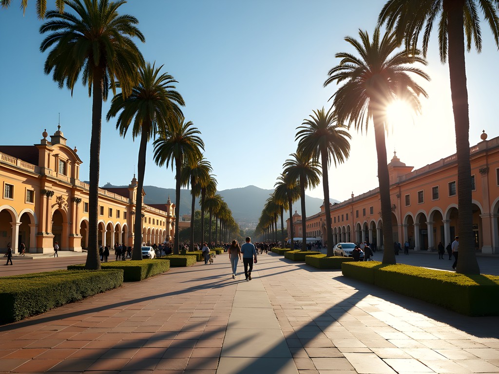 Plaza Independencia in San Miguel de Tucumán with Aconquija Mountains in background
