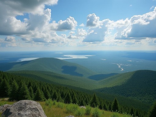 Panoramic view of boreal forest from Porcupine Mountains in Timmins