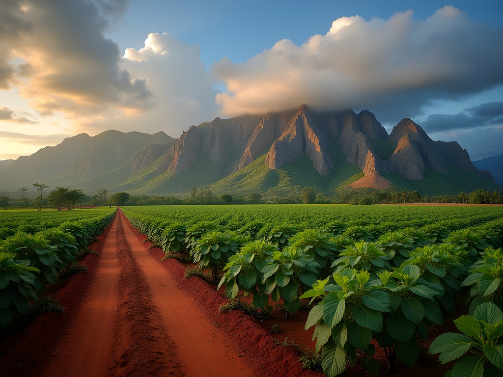 Panoramic view of limestone mogotes rising from tobacco fields in Viñales Valley, Cuba