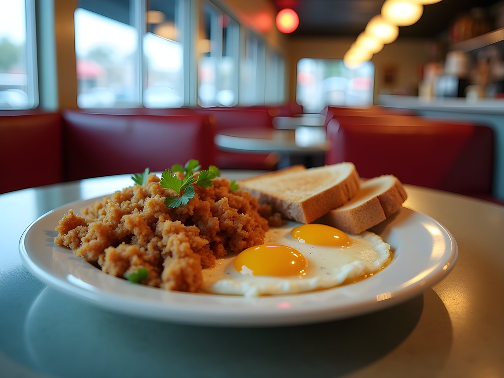 Late night breakfast platter at Louie's Cafe in Baton Rouge Louisiana