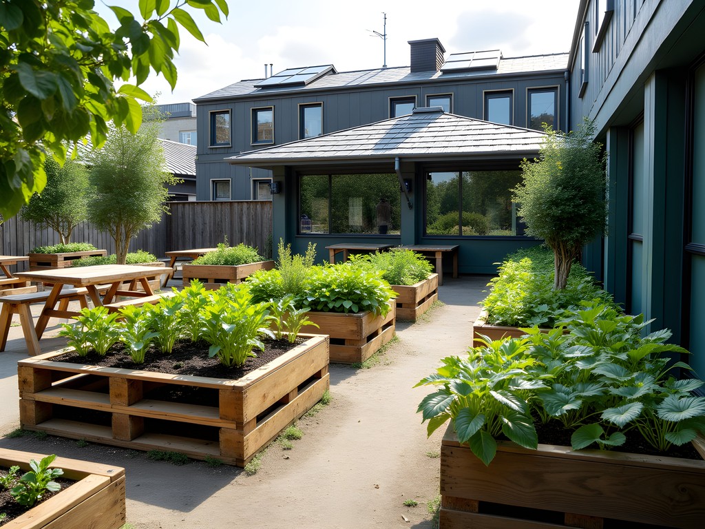 Sustainable garden area at Berlin nightclub during daytime