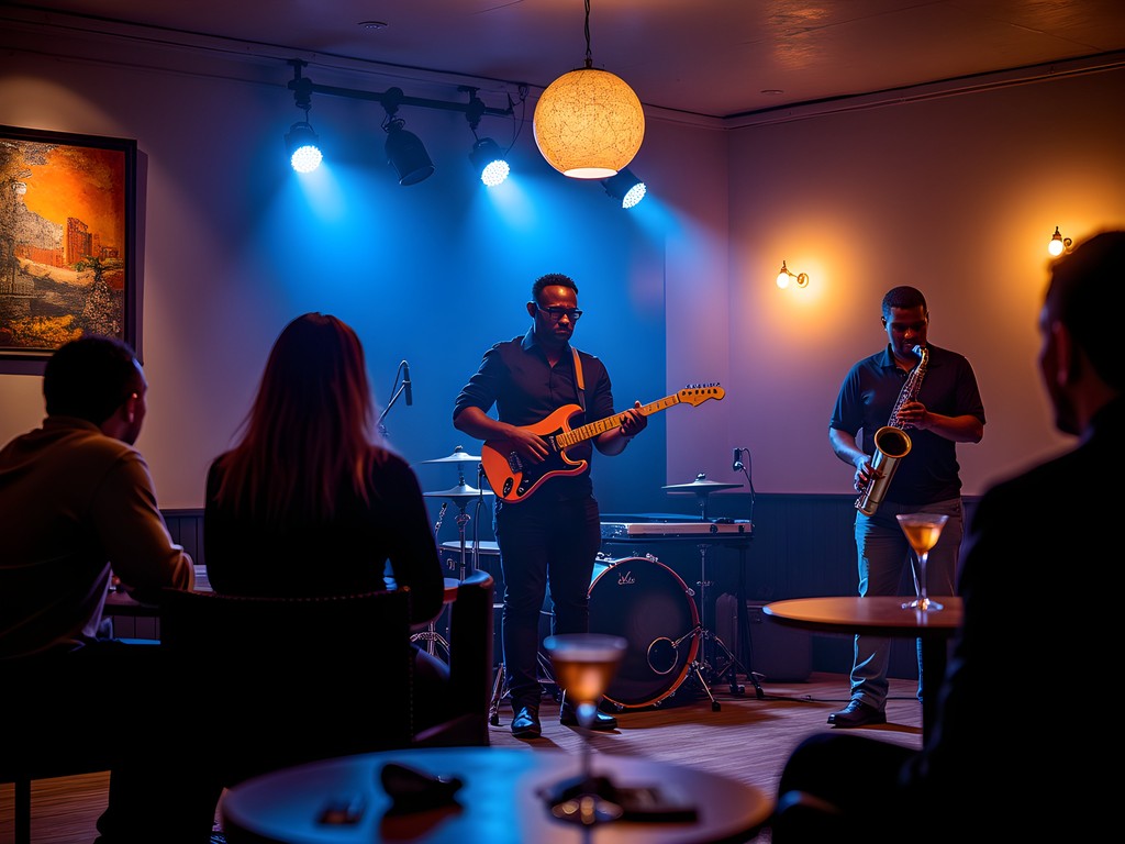 Live jazz performance at an intimate venue in East London, South Africa with local musicians