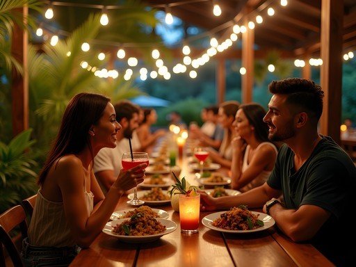 Outdoor dining area at La Esquina Verde gastro-bar in Guaynabo