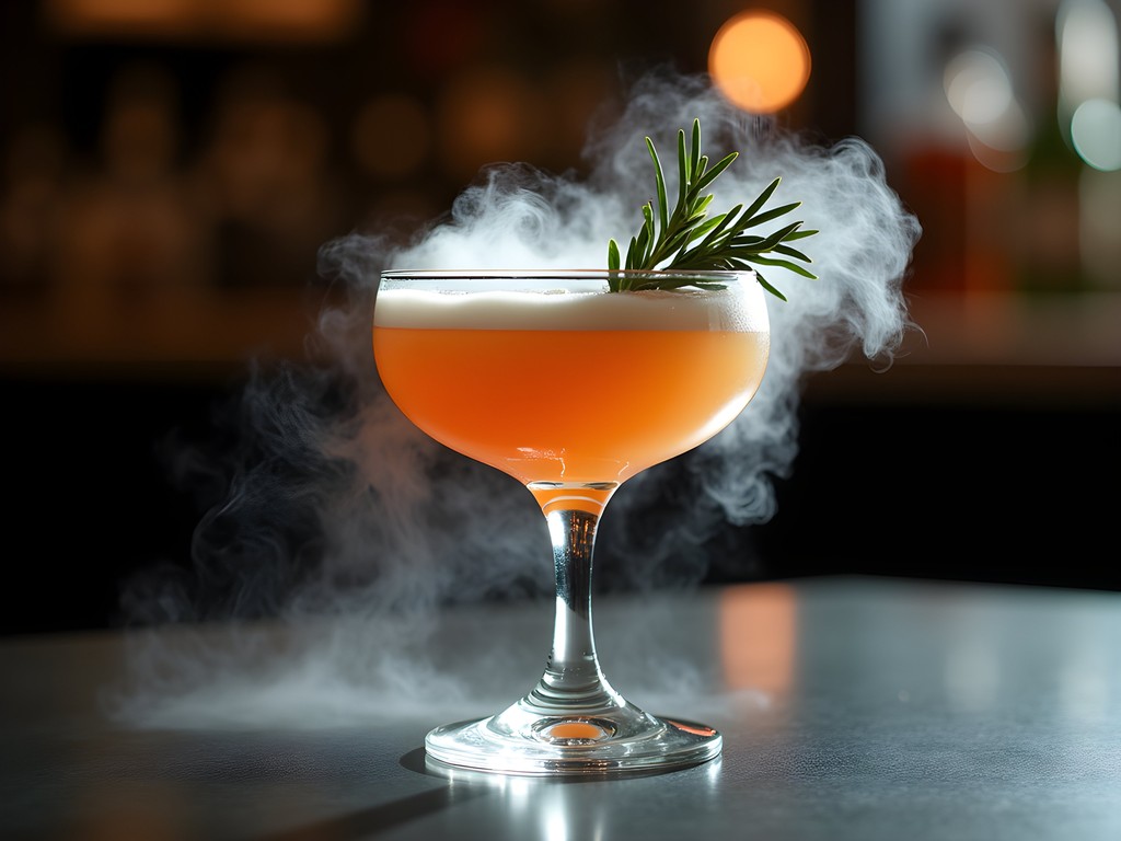 Molecular mixology cocktail with smoke effect at Velveteen Rabbit in Las Vegas Arts District