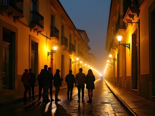Atmospheric night tour through historic Mexico City streets with colonial architecture and storyteller guide