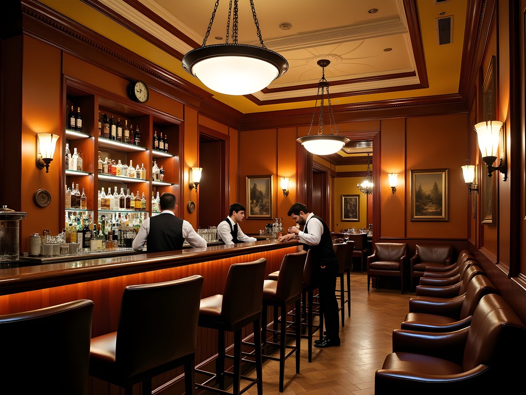 Art deco interior of The Kress on Dexter cocktail bar in Montgomery