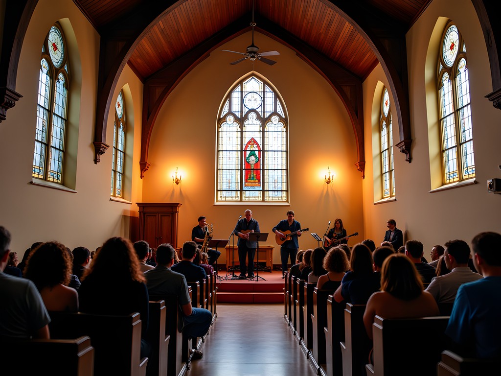 Live jazz performance at The Sanctuary converted church music venue in Montgomery