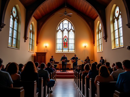 Live jazz performance at The Sanctuary converted church music venue in Montgomery