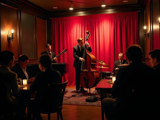 Live jazz performance in intimate underground Manhattan club