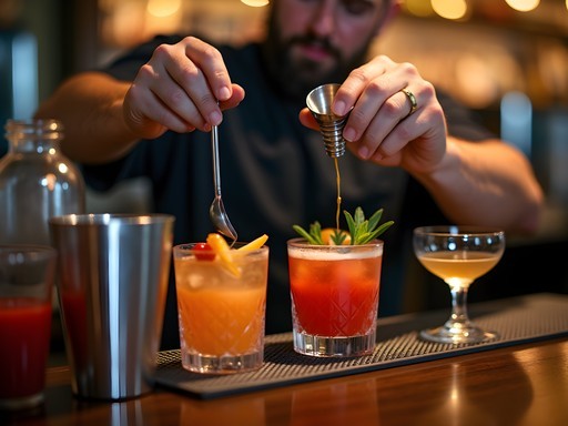 Craft cocktails being prepared at Liquid Assets in Ocean City Maryland