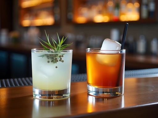 Artisanal cocktails at Veranda Lounge in Saint Cloud