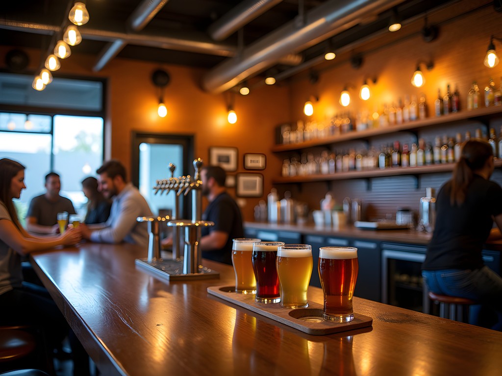 Commonwealth Brewing Company taproom in Virginia Beach with locals enjoying craft beer