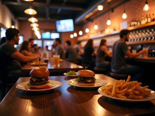 Vibrant late-night restaurant scene in Wichita with craft beer and gourmet burgers