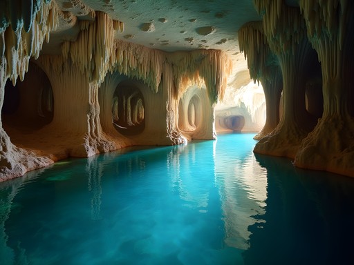 Spectacular limestone formations in Rio Secreto underground river system