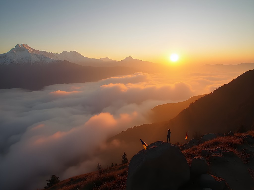 Sunrise view of Kanchenjunga from Sandakphu on the Singalila Ridge Trek