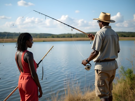 Traditional fishing with local guide at Mandavu Dam in Hwange National Park
