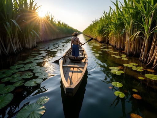 Advanced mokoro poling training in narrow Okavango Delta channels