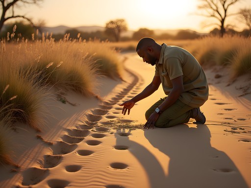 San master tracker demonstrating advanced tracking techniques in the Kalahari