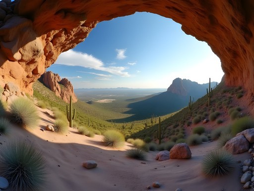Wind Cave formation at Usery Mountain with valley views of Mesa Arizona