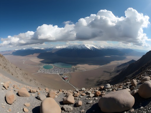 Panoramic view from Peavine Peak summit showing Reno, Sierra Nevada mountains, and Pyramid Lake