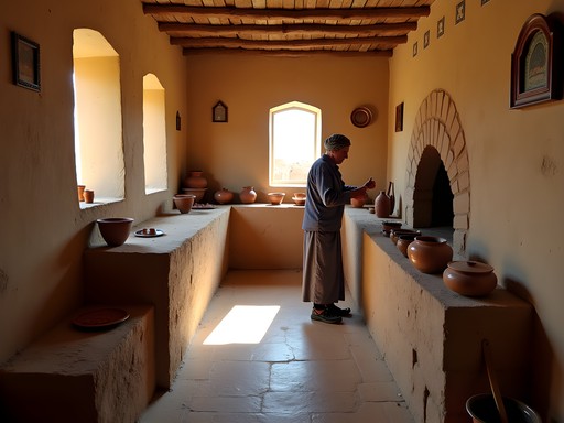 Traditional bread-making demonstration in a Siwan mud-brick home with clay oven