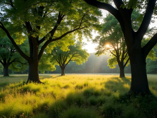Ancient black oak savanna ecosystem in High Park with scattered mature trees and diverse understory vegetation