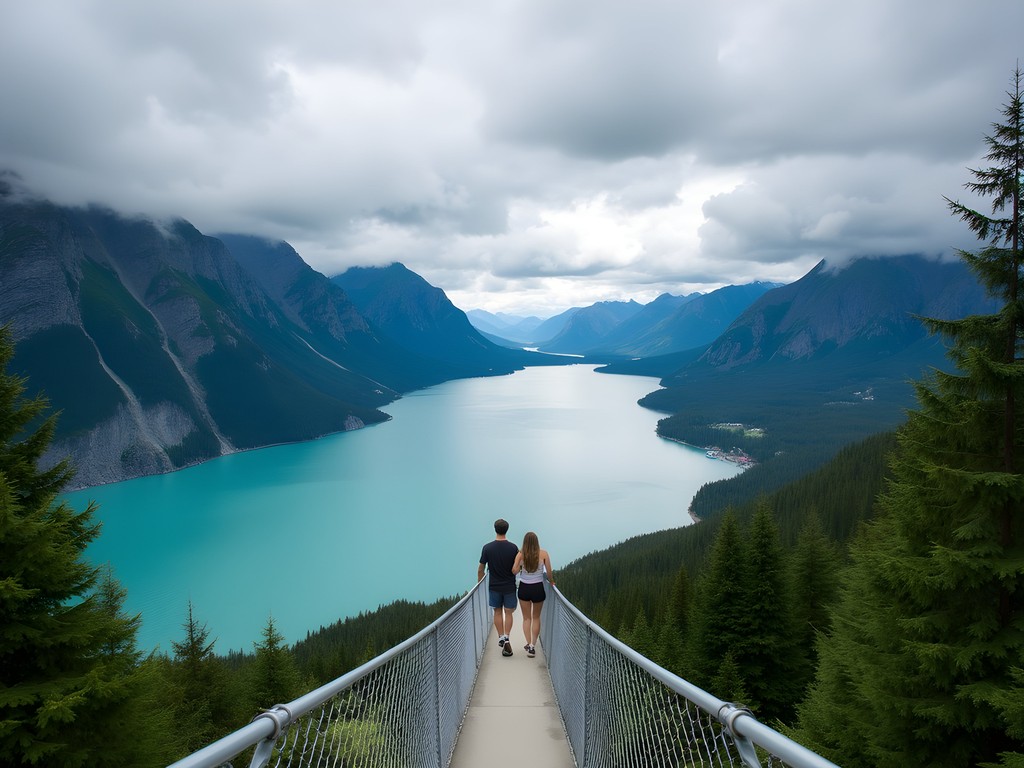 Panoramic view of Howe Sound from the Sea to Sky Gondola viewing platform