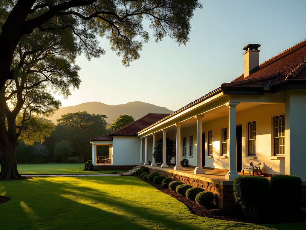 Karen Blixen Museum colonial architecture with Ngong Hills in background, Nairobi