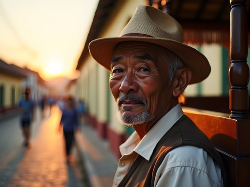 Elderly kalesa driver with traditional horse-drawn carriage in Vigan
