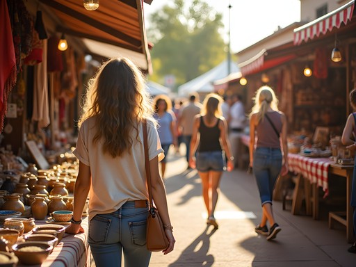 Vibrant outdoor farmers market in Chandler with local artisans selling handcrafted goods