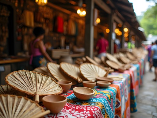 Colorful handcrafted souvenirs at Sigatoka Market on Fiji's Coral Coast