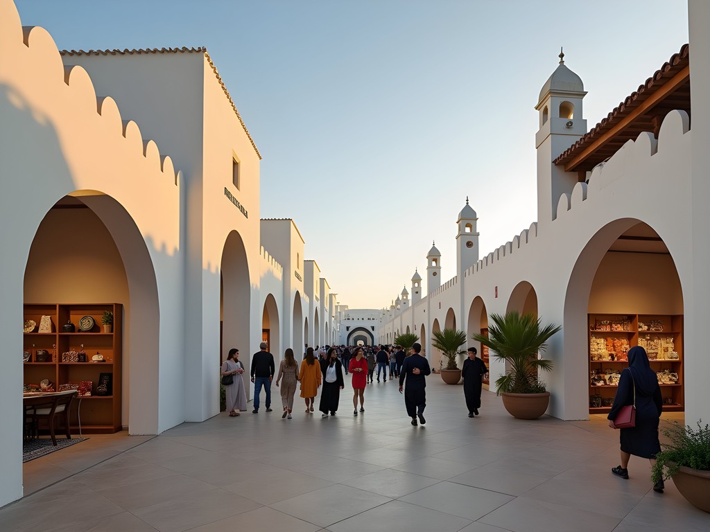 Traditional architecture and artisan shops at Katara Cultural Village in Doha