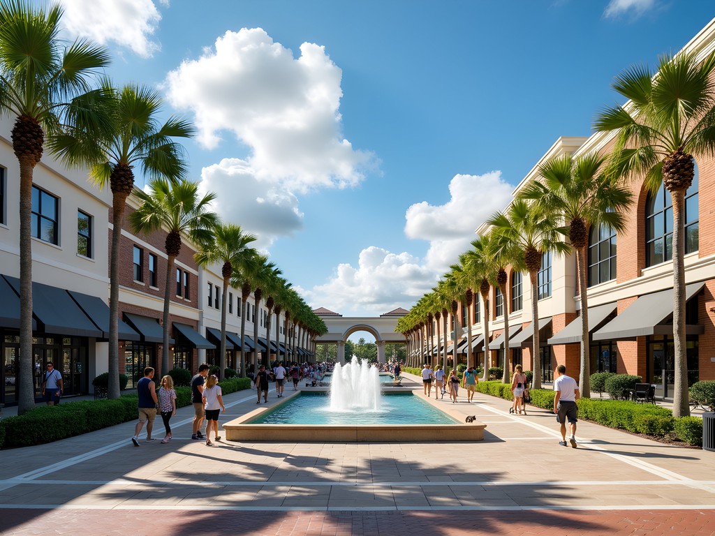 Outdoor shopping plaza at St. Johns Town Center in Jacksonville