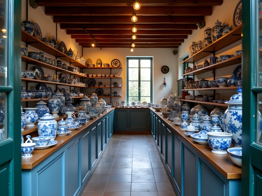 Traditional Dutch Delftware shop in Lisse village near Keukenhof