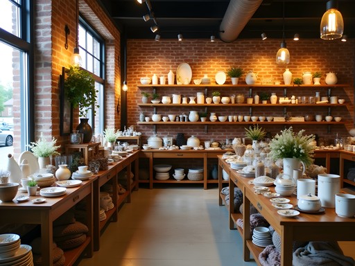 Interior of local artisan shop in Manchester, NH featuring handmade crafts and jewelry