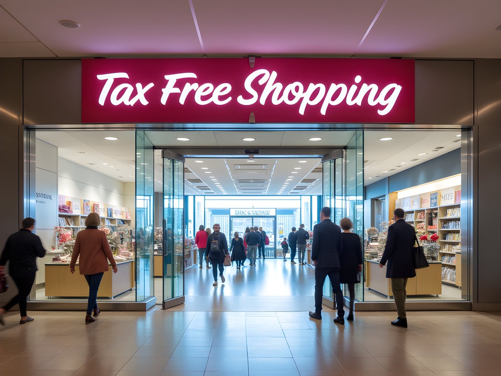 Main entrance to Pheasant Lane Mall in Nashua with 'Tax Free Shopping' banner