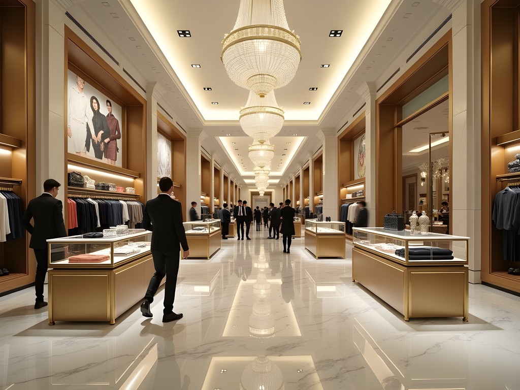 Elegant interior of a luxury department store in New York City