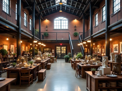 The Collective makers market in Norfolk housed in a converted grain elevator with multiple floors of local artisan goods
